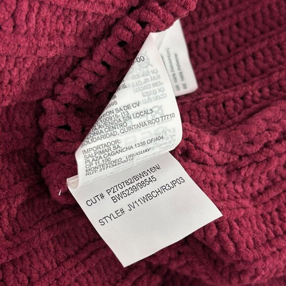 BILLABONG Cherry Moon Pullover Sweater Sz M Maroon Red Woven Knit Cowl Neck Cozy - Picture 8 of 9